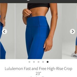 lululemon Women's Fast and Free High-Rise Crop 23’ Tights - Symphony Blue